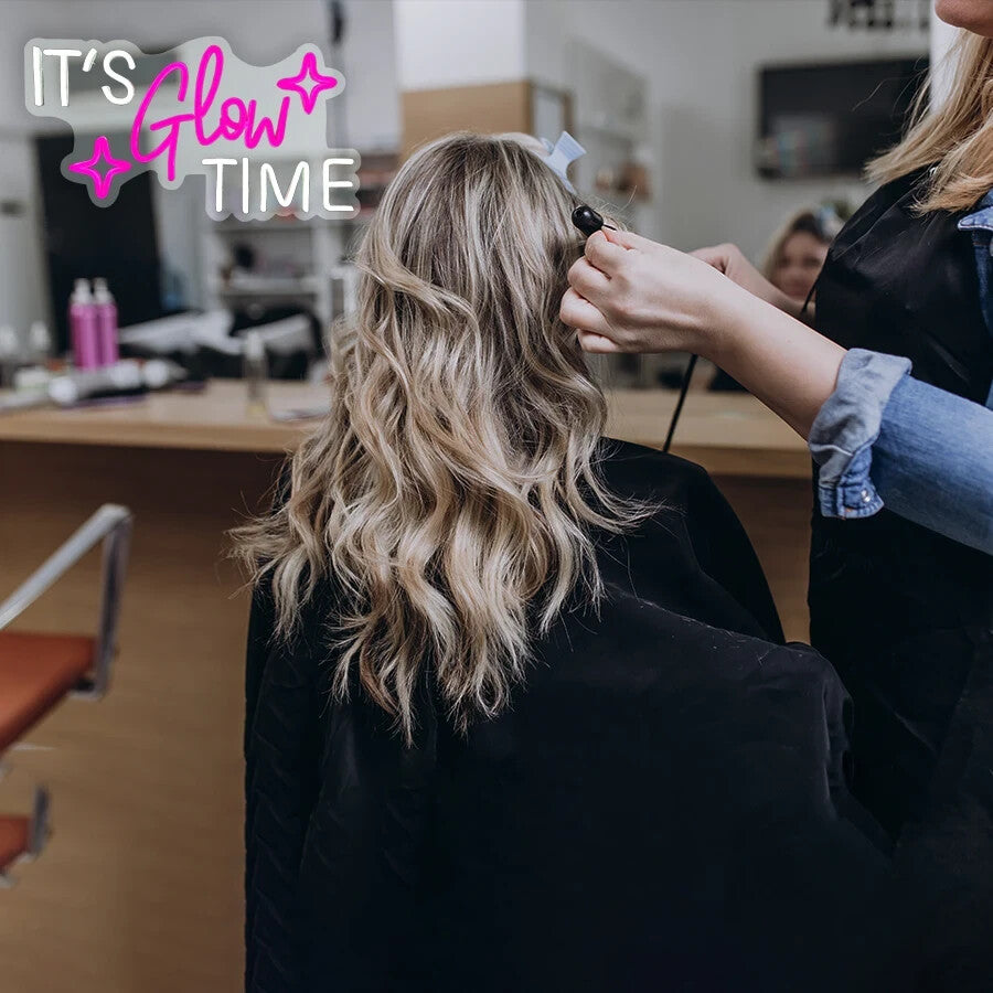 It's Glow Time - Neon Sign -Hair Dresser Beauty Salon Nails Lips Light LED