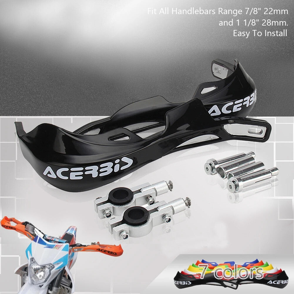 Black Handlebar Bar Guards For Motocross Enduro - Mount Kit KTM HONDA etc Hand