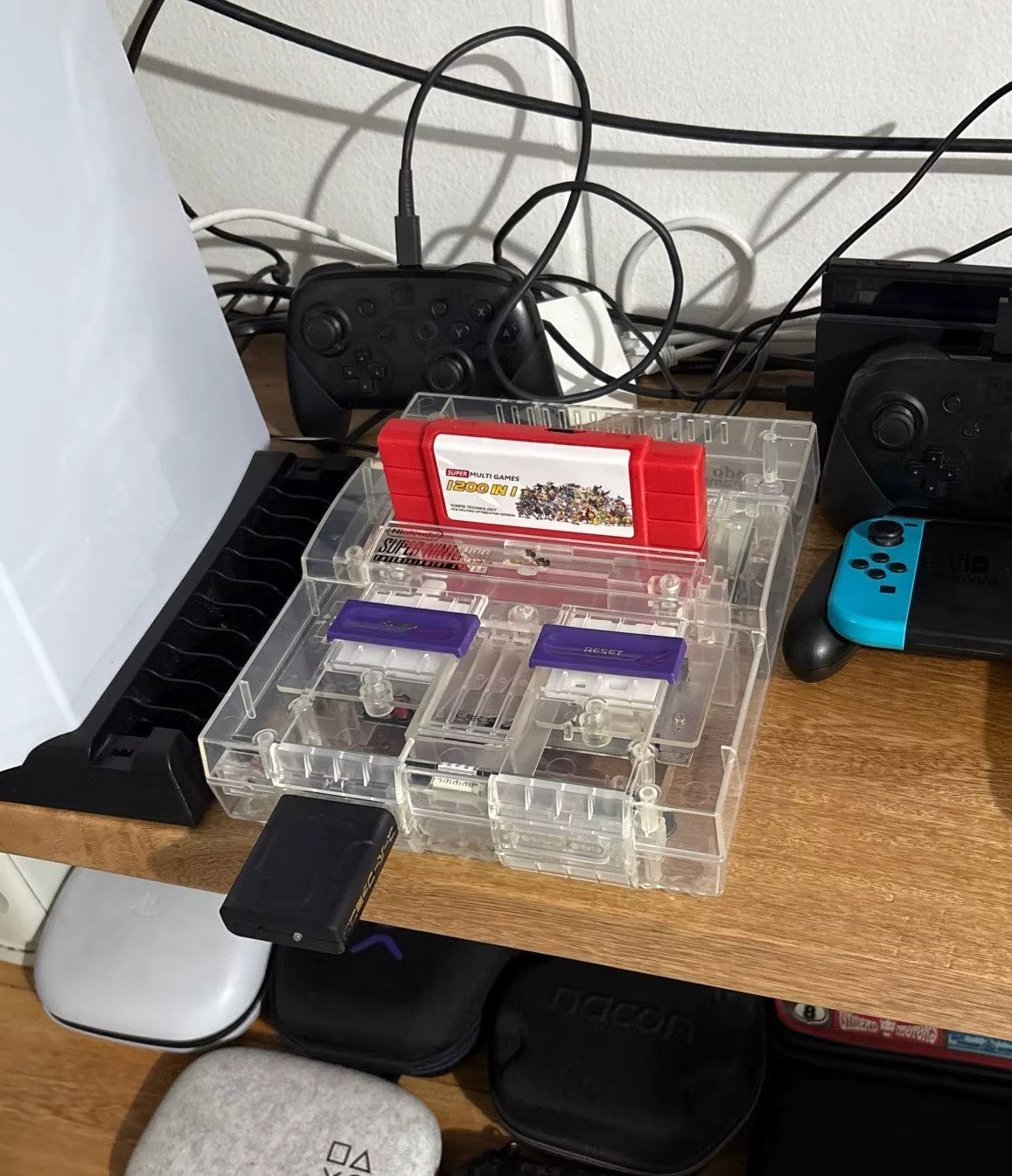 Replacement Shell Case for Nintendo SNES Console US VERSION - Transparent Clear