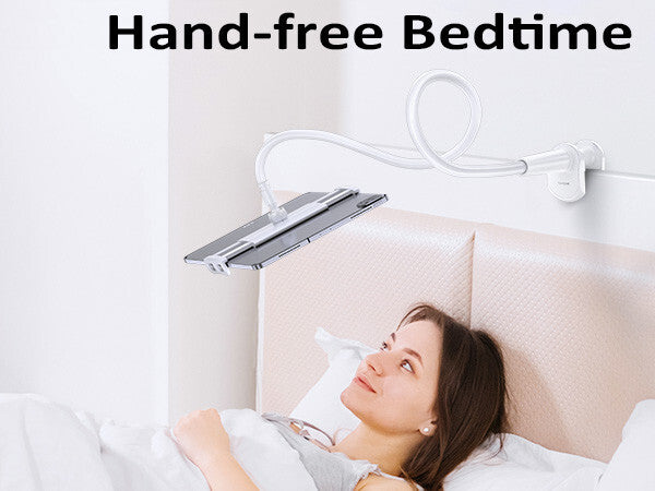 Adjustable Gooseneck Tablet Holder- Flexible Mount Bedside Stand Universal Ipad