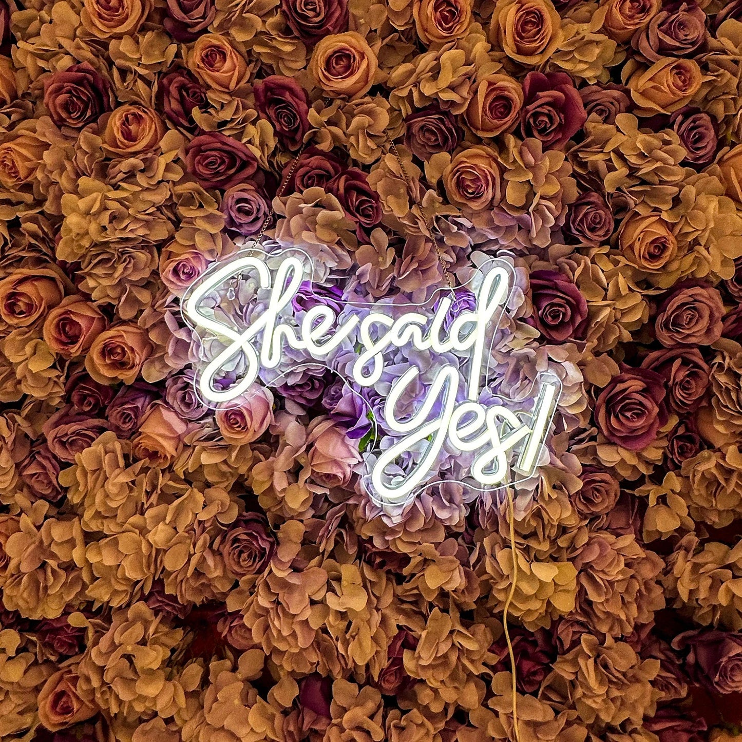 She Said Yes Neon Sign - White LED Neon Light - Wall Decor Wedding Hen Party USB