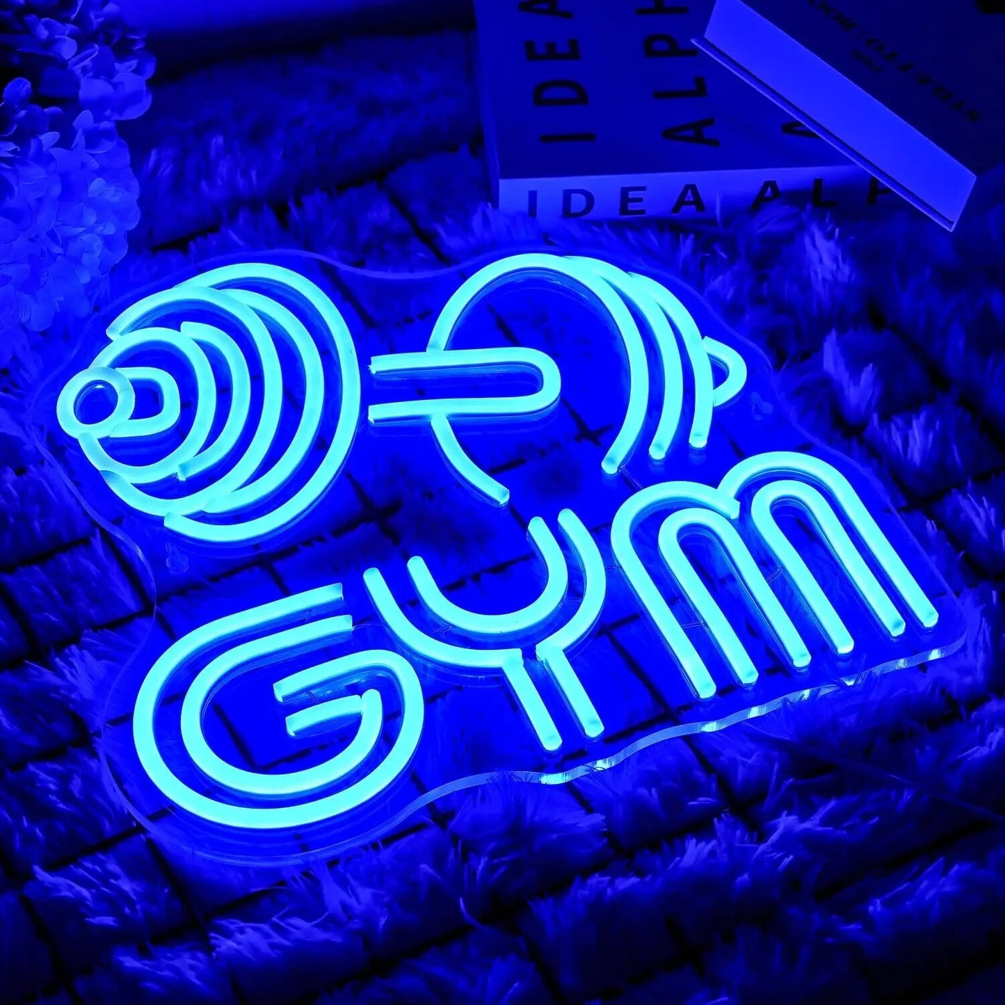 Gym Dumbbell Neon Sign - LED Weightlifting Light – Fitness Barbell USB Powered