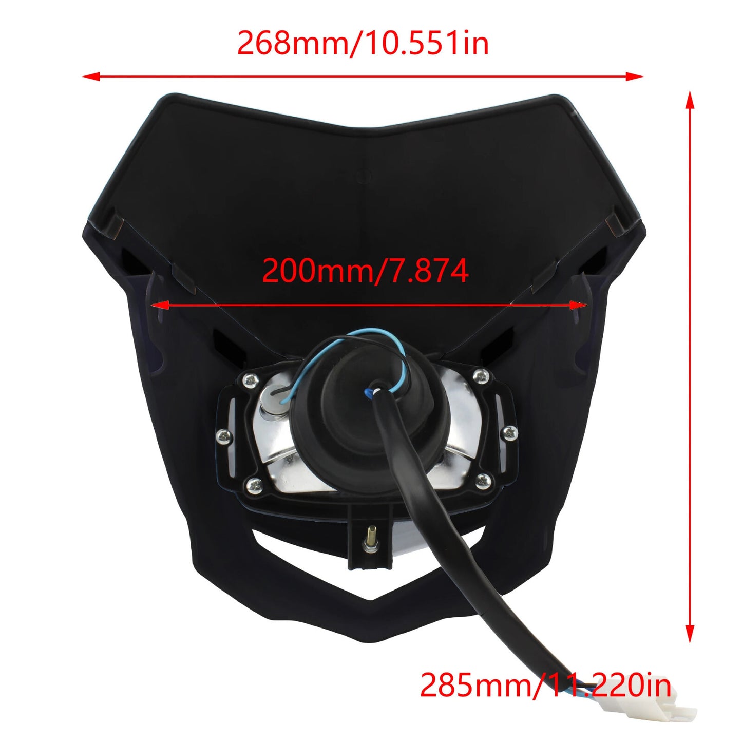 Universal Supermoto Enduro Headlight - For Suzuki Yamaha Honda Motorcycle BLACK