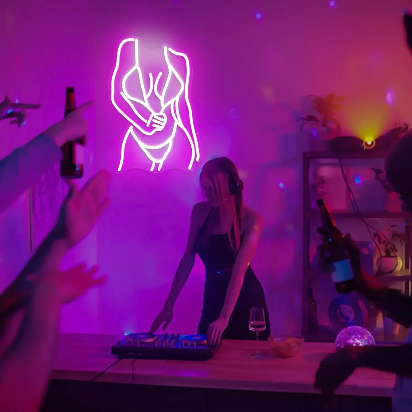 Stripper Girl Neon Sign - LED Light - Wall Strip Club Sexy Bikini Hot Party USB