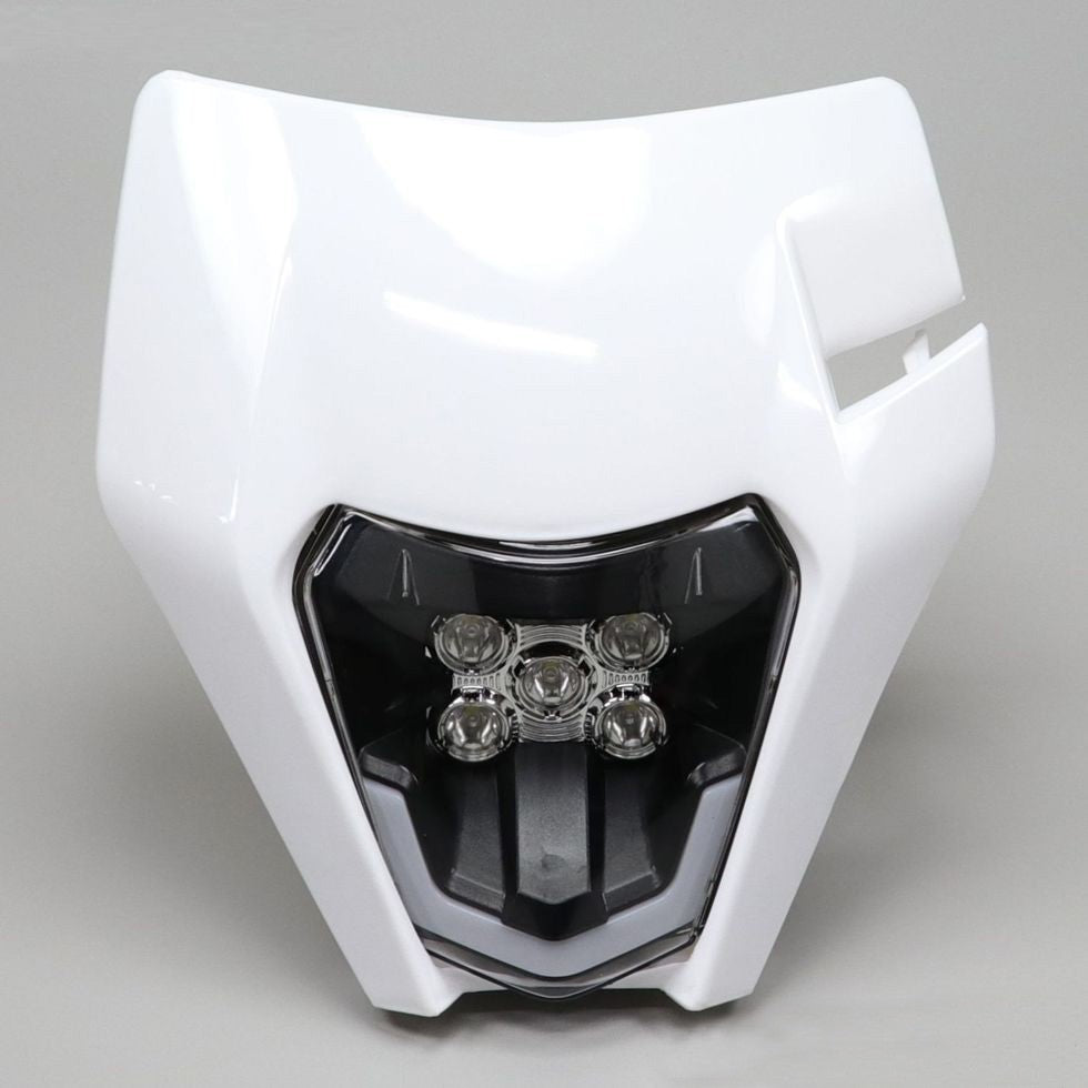 Universal Supermoto LED Headlight - For Kawasaki KTM Yamaha WHITE Motorcycle etc