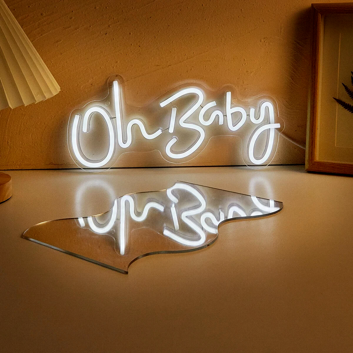 Oh Baby White Neon Sign - Room Light LED Bedroom Hotel Club Bar Beauty Salon USB