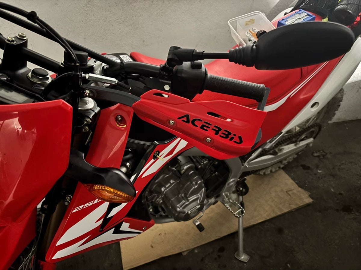 Red Handlebar Bar Guards Motocross Enduro - Mount Kit Honda etc Hand Guard