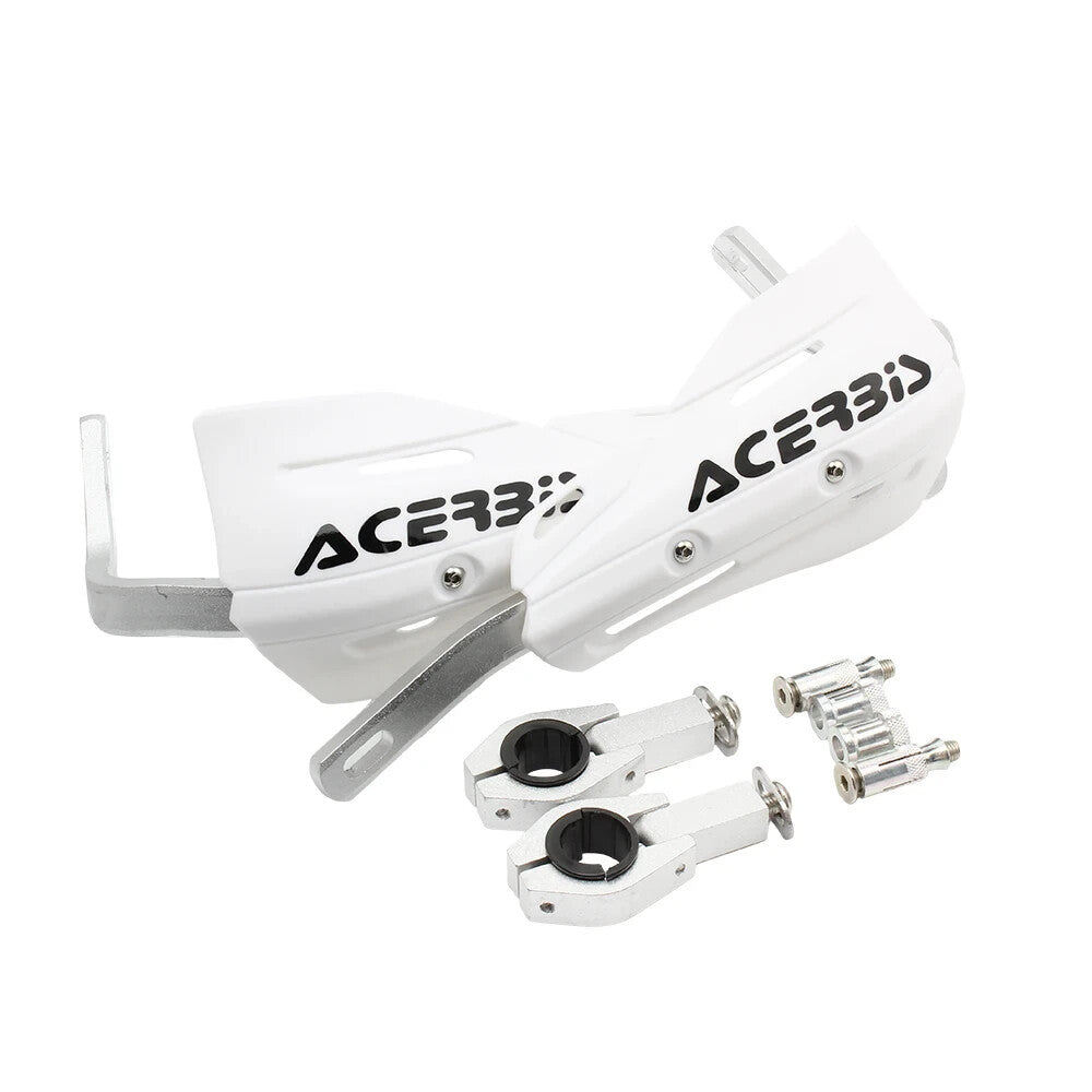 White Handlebar Bar Guards Motocross Enduro - Mount Kit KTM etc Hand Guard