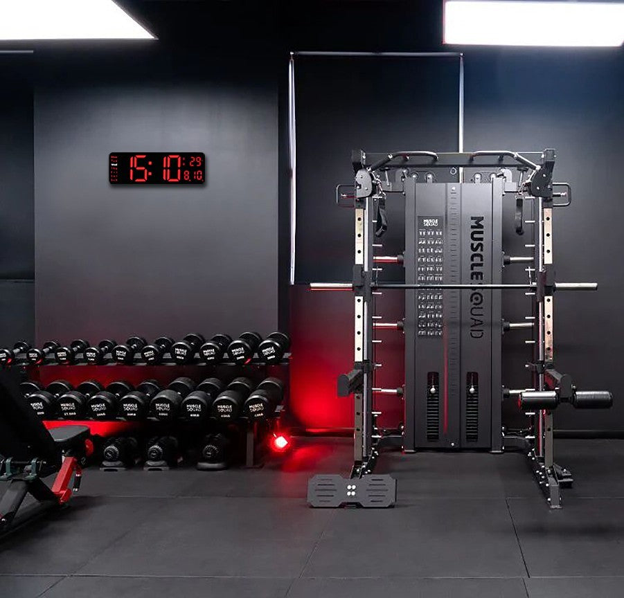 Digital Gym Wall Clock - Alarm Temperature / Time & Date gage Fitness Workout