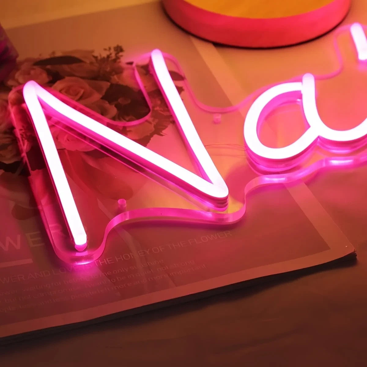 Nail Salon Light Neon Sign - Beauty Bar Lights Womens Nails Self Care Room LED