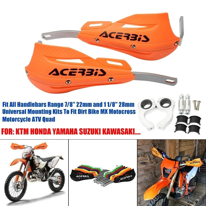 Orange Handlebar Bar Guards Motocross Enduro - Mount Kit KTM etc Hand Guard