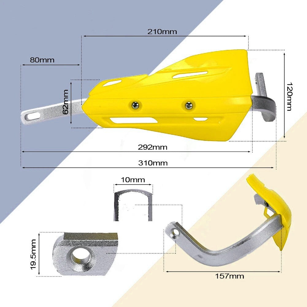 Yellow Handlebar Bar Guards Motocross Enduro - Mount Kit KTM etc Hand Guard