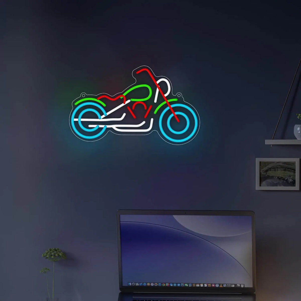 Motorbike Neon Sign - Home LED Light - Man Cave Bar Motorcycle Harley Davidson