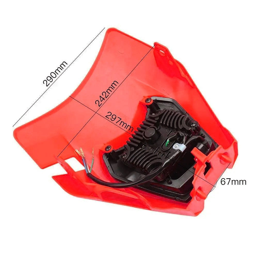 Universal Supermoto LED Headlight - For Kawasaki Suzuki Yamaha Motorcycle Red