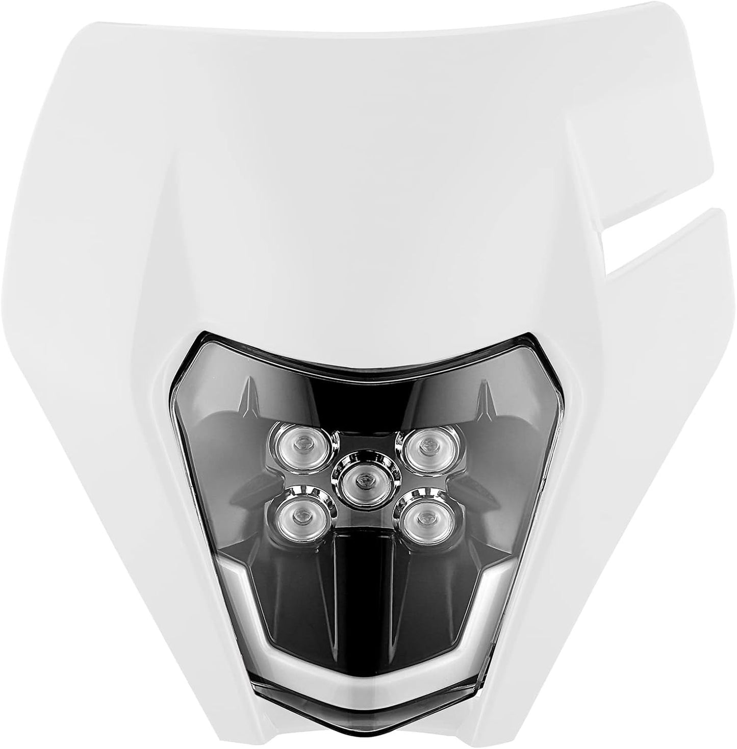 Universal Supermoto LED Headlight - For Kawasaki KTM Yamaha WHITE Motorcycle etc