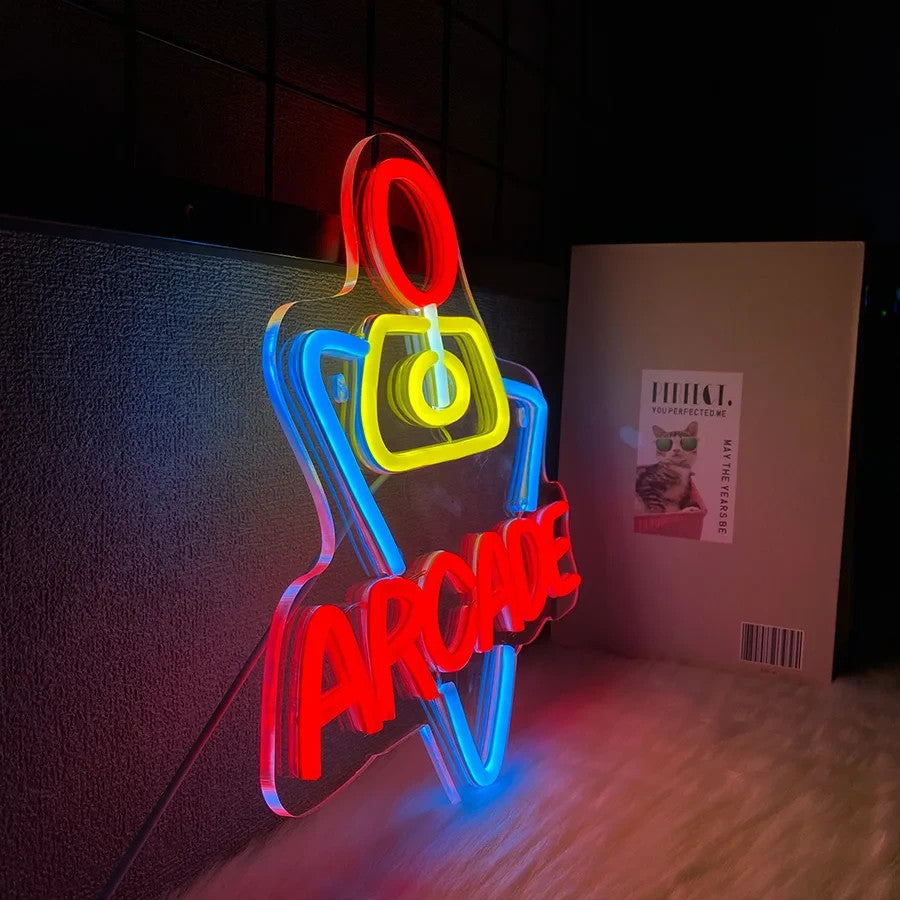 Arcade Machine LED Neon Light - Gaming Sign Wall Gift Man Cave 80s Xbox Retro