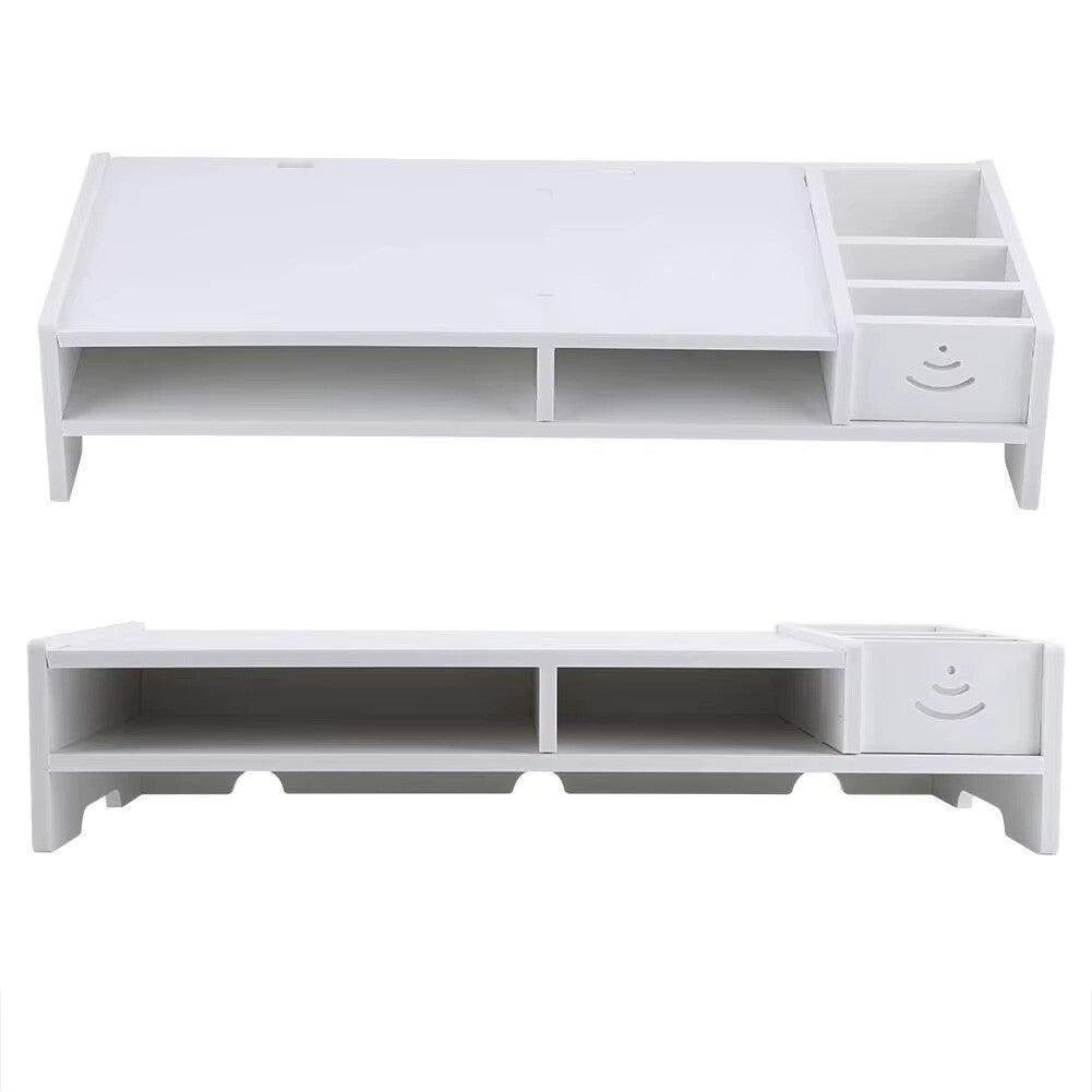 Computer Desktop Monitor Riser & Laptop Stand with Storage Organizer