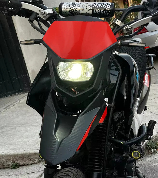 Universal Supermoto Enduro Headlight - For Suzuki Yamaha Honda Motorcycle Red
