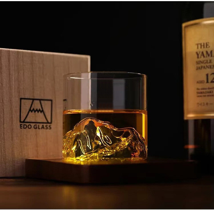 Mount Fuji Japanese Whiskey Drinking Glass Gift Set + Box - Fathers Day Mountain