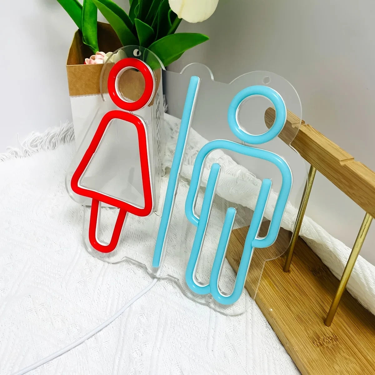 Neon Toilet Light | Male Female WC Loo Restroom Mens Womens Bathroom LED Sign