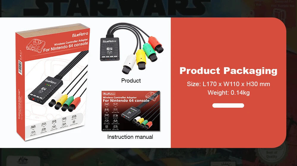 BlueRetro N64 Wireless Controller Adapter - For Nintendo 64 RetroScaler
