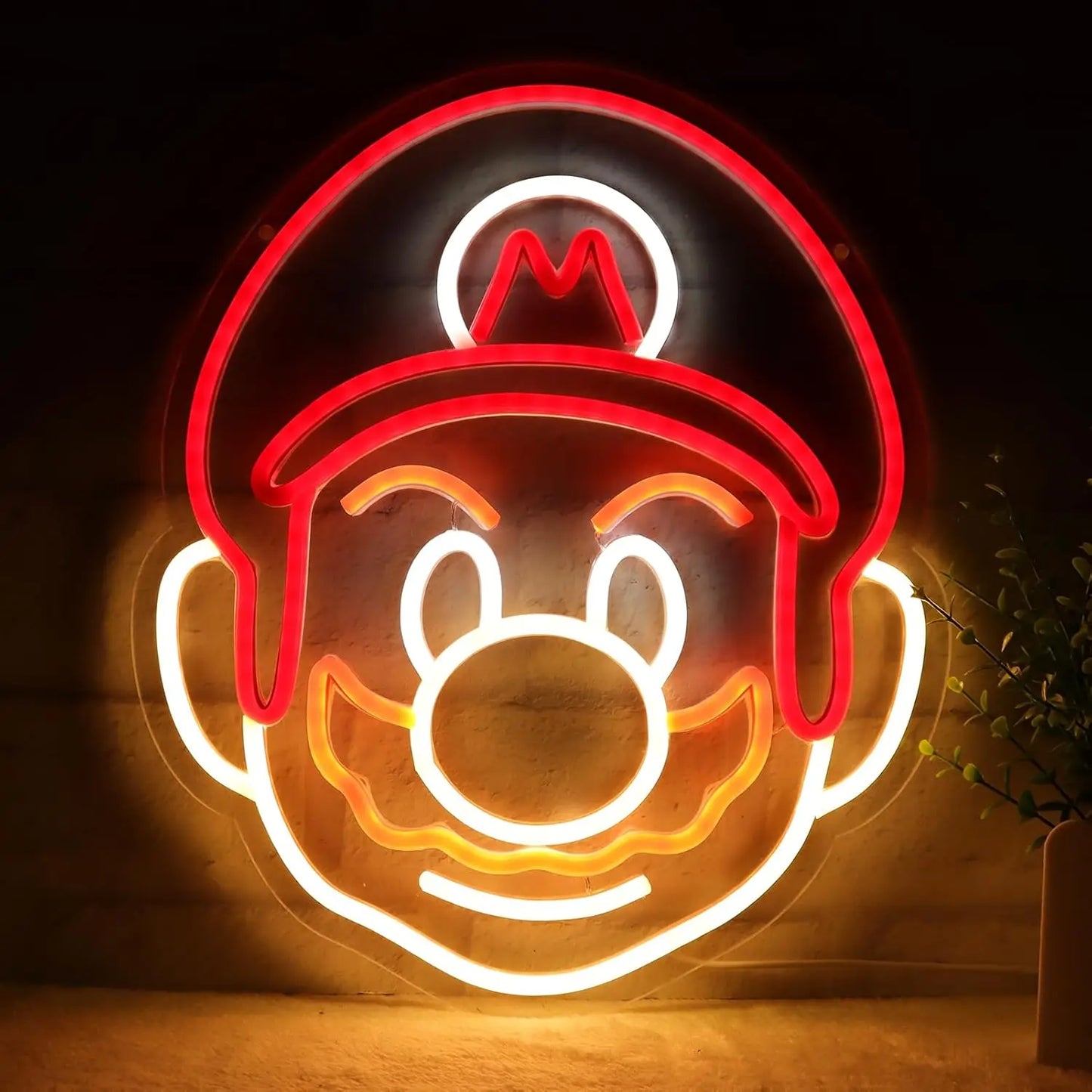 Mario Themed Neon Light - Super Nintendo Retro Gaming Sign