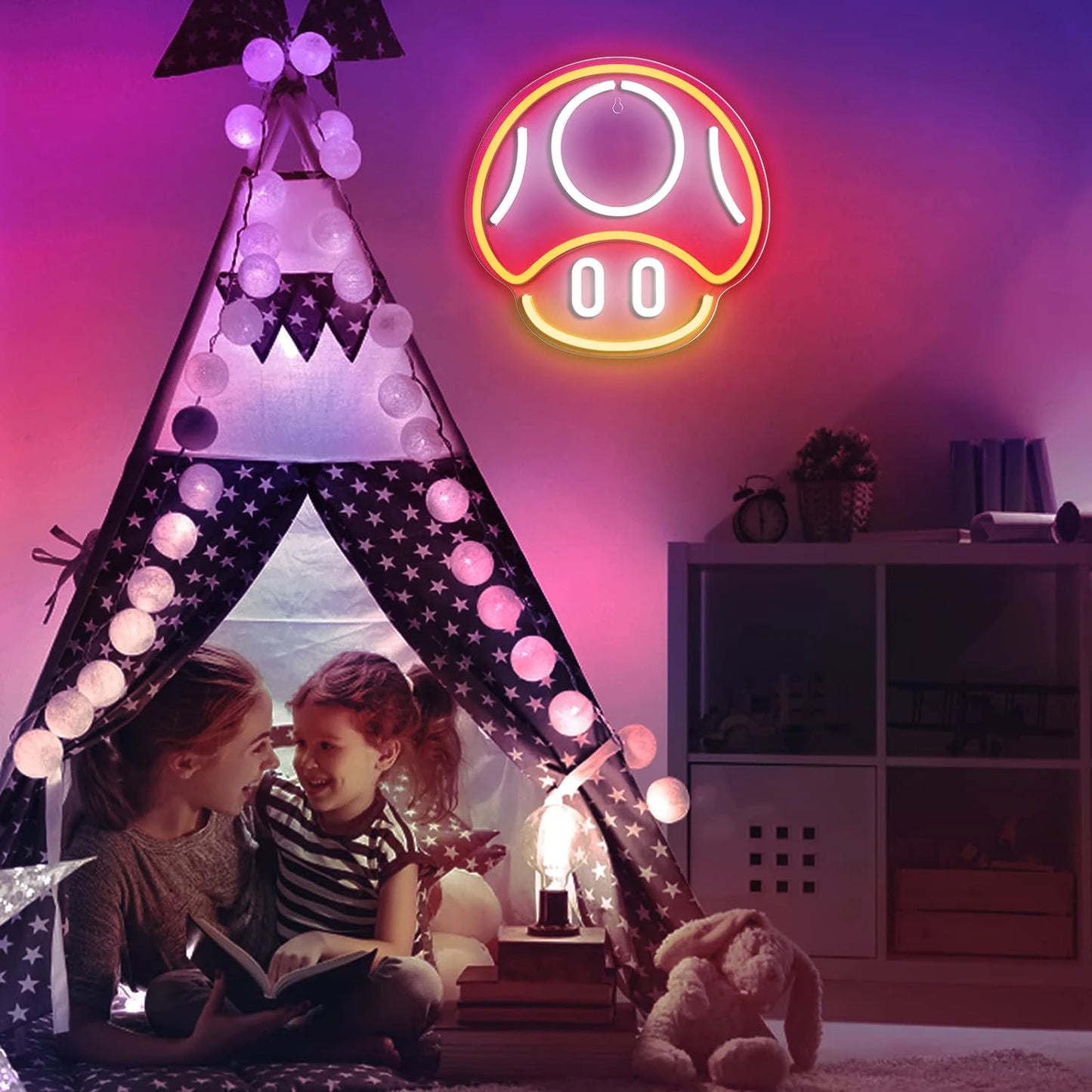 Toad / Mario Themed Neon Light - Nintendo Retro Gaming Sign