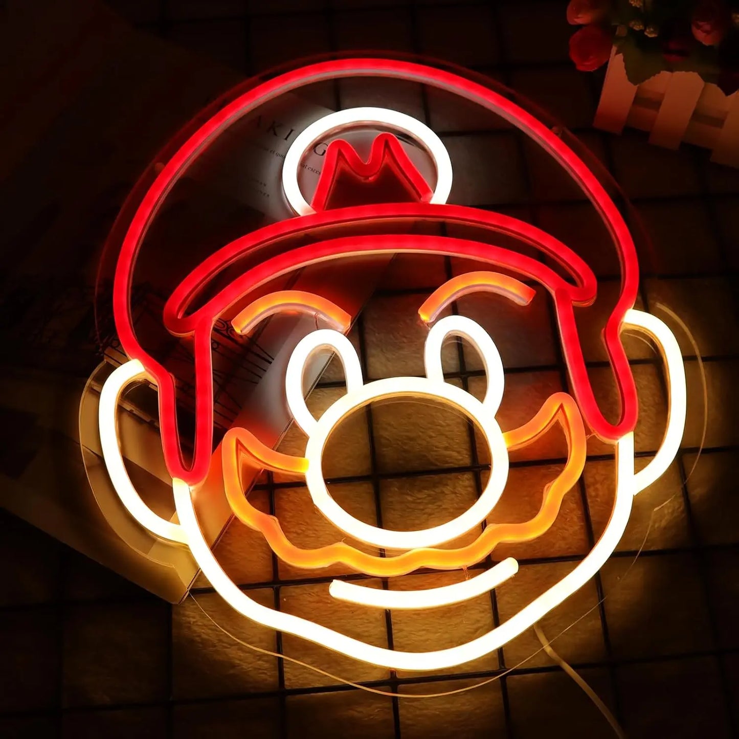 Mario Themed Neon Light - Super Nintendo Retro Gaming Sign