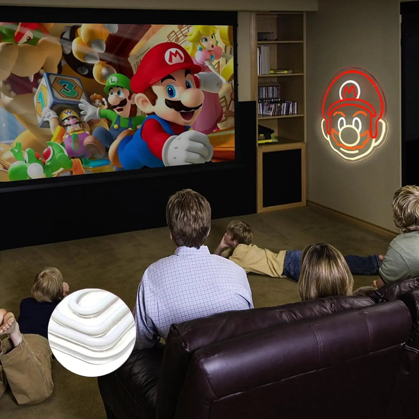 Mario Themed Neon Light - Super Nintendo Retro Gaming Sign