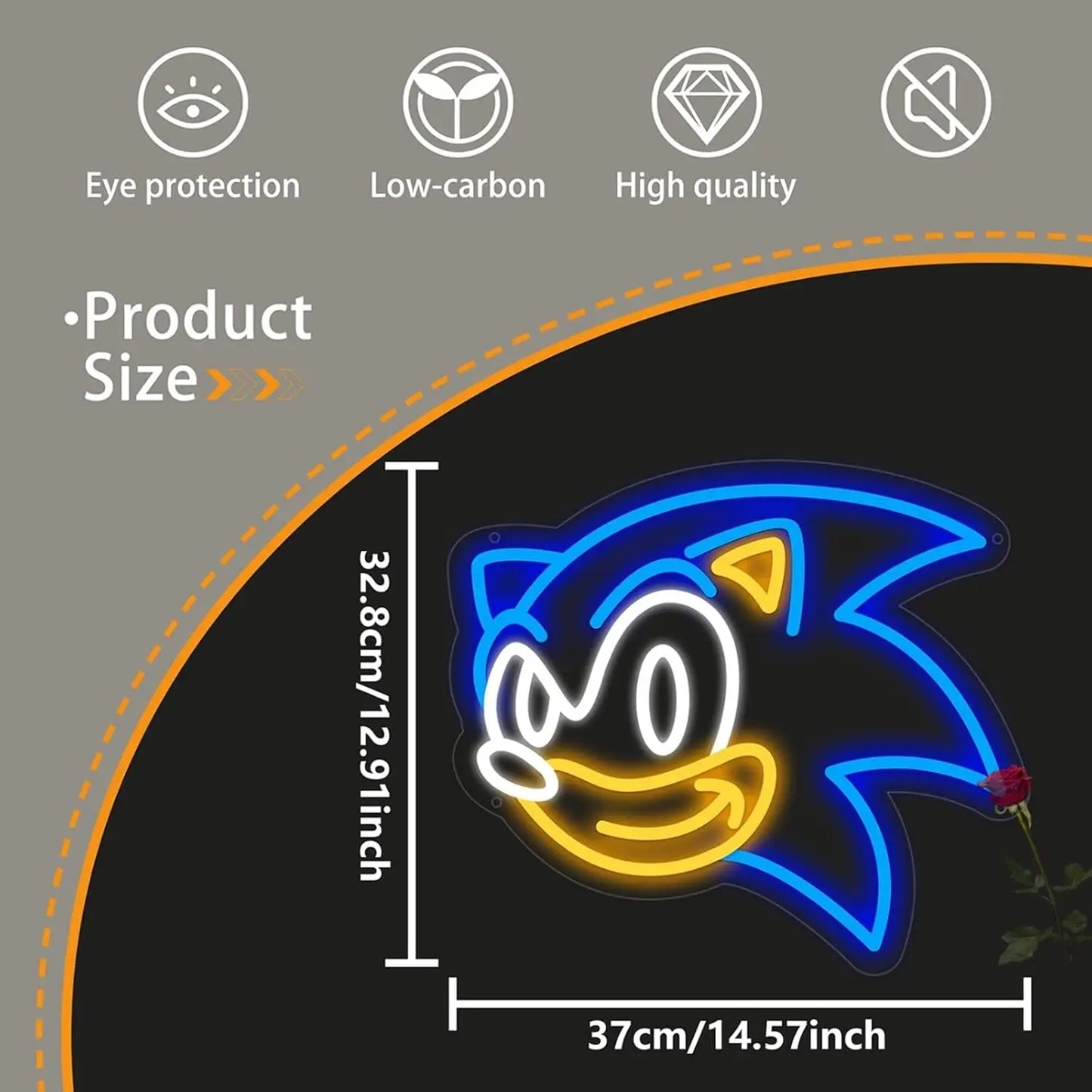 Sonic The Hedgehog Neon Light - Sega Retro Gaming Sign