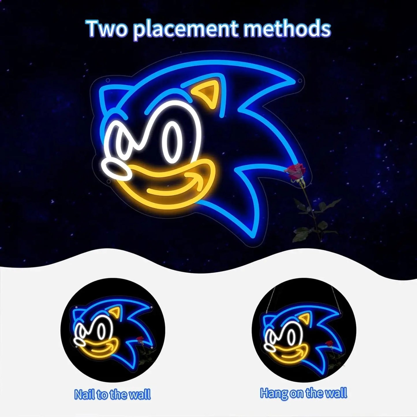 Sonic The Hedgehog Neon Light - Sega Retro Gaming Sign