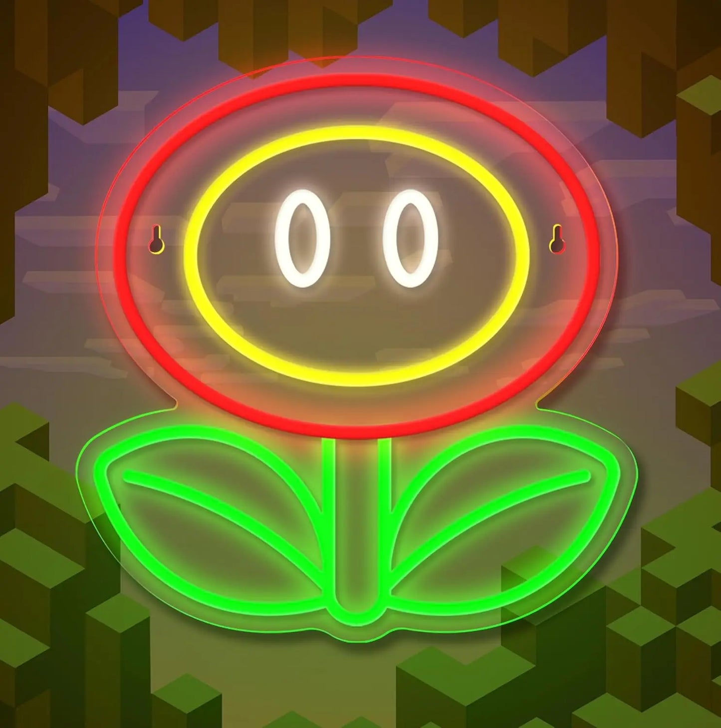 Super Mario Flower Neon Light - Nintendo Retro Gaming Sign