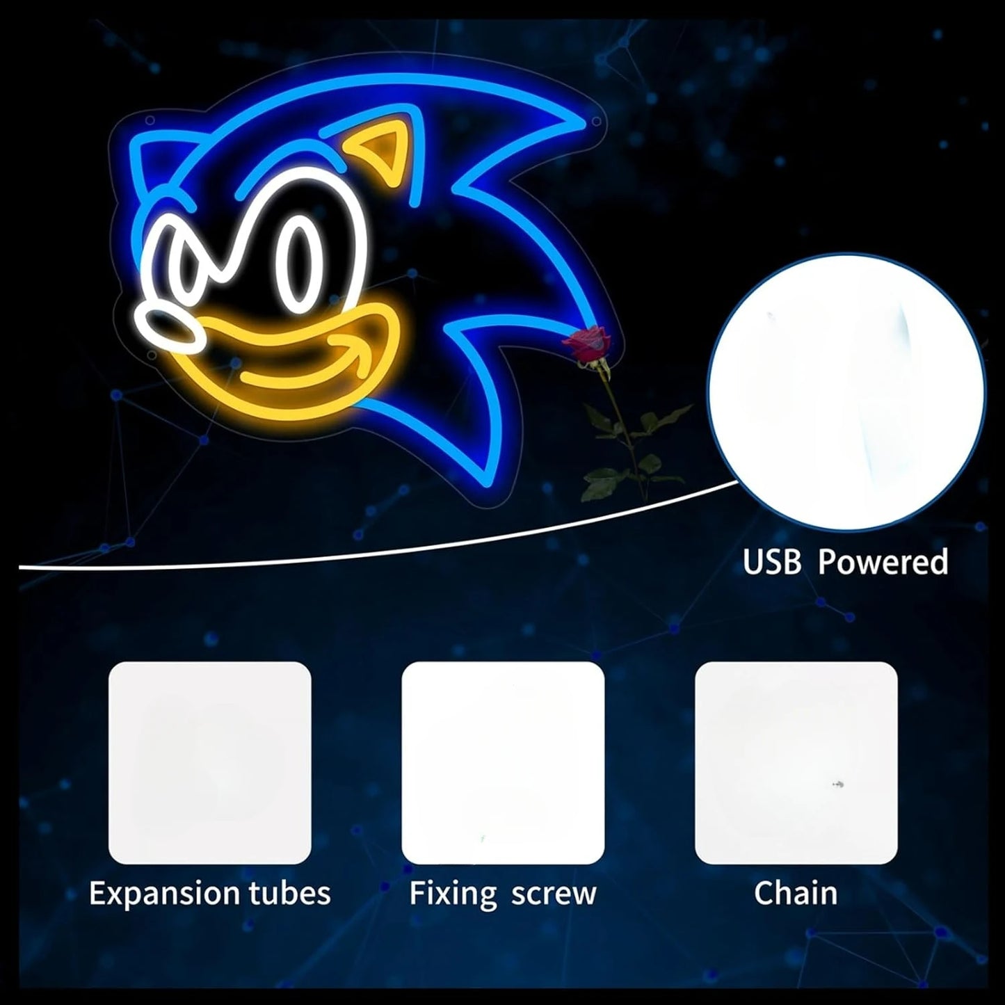 Sonic The Hedgehog Neon Light - Sega Retro Gaming Sign