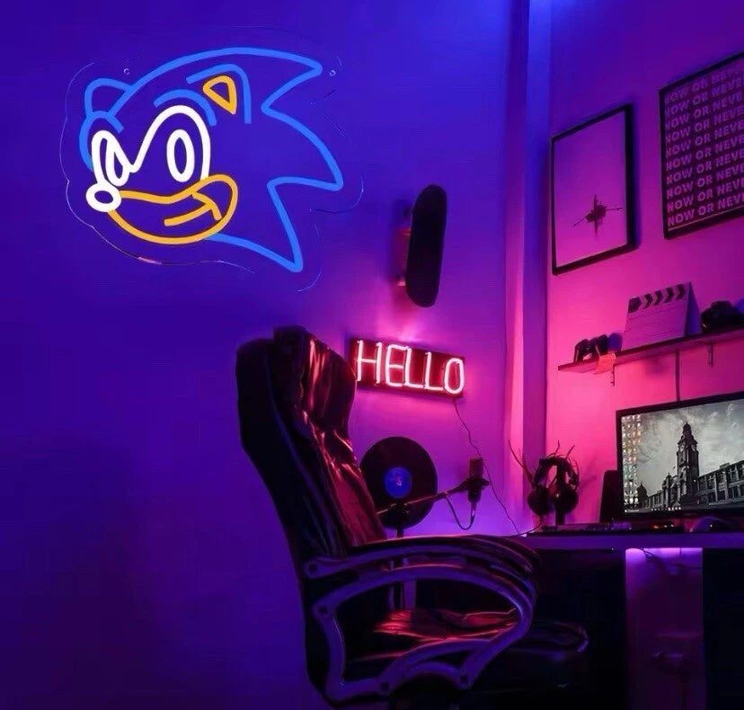 Sonic The Hedgehog Neon Light - Sega Retro Gaming Sign